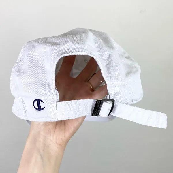 Champion White Spellout Baseball Cap Hat - Image 2