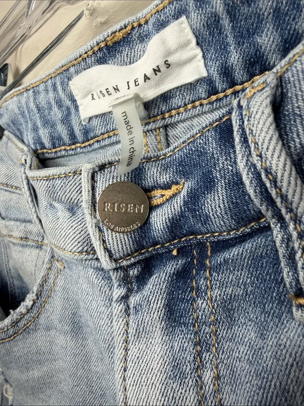 Risen Light Blue Distressed Boyfriend Jeans - Image 6