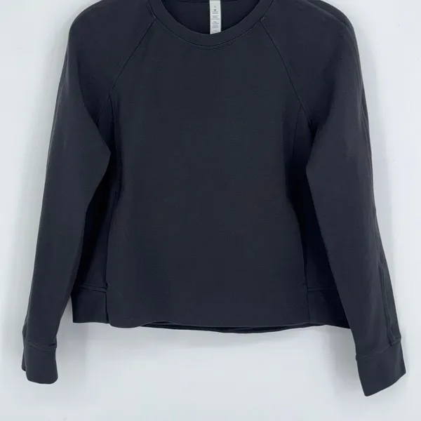 Lululemon On Track Crew Sweatshirt Size 8 Black Pullover Athleisure Sporty - Image 8
