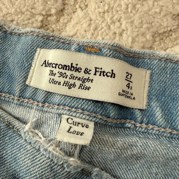 Abercrombie & Fitch The 90’s Straight Ultra High Rise Criss Cross Waist Size 27 - Image 7