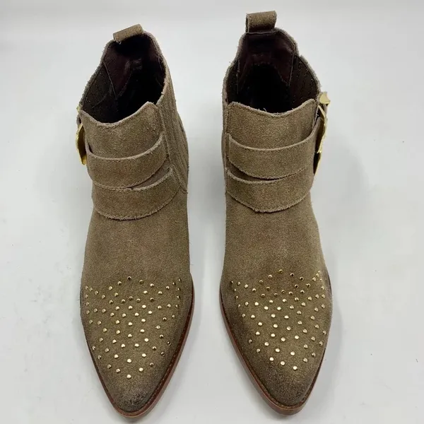 Steve Madden Nann Booties w/ Gold‎ Studs Buckle - Image 3