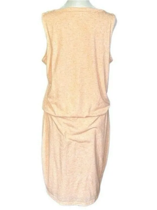 Athleta Vida Tiger Lily Linen Blend Orange Sleeveless Sporty Dress Medium - Image 3