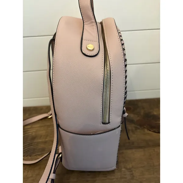 Calpak Blush Pink Faux Leather Backpack Strappy‎ Stitch Detail Gold Hardware NEW - Image 6