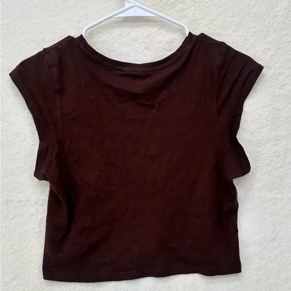 Vintage Looking H&M Brown Crop Top Grunge 2003 Med Streetwear New York Skater - Image 4