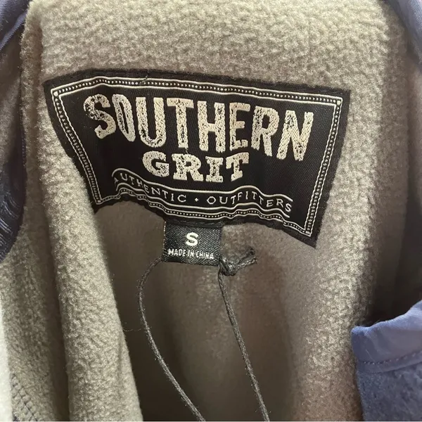 Southern Grit Tundra Fleece‎ Pullover Snap Striped Blue Grey Southwestern Womens - Image 11