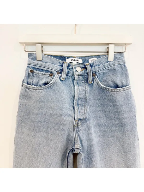 ReDone Jeans Size 24 Light Worn‎ 70s Bootcut Distressed Button Fly Flare Capsule - Image 4