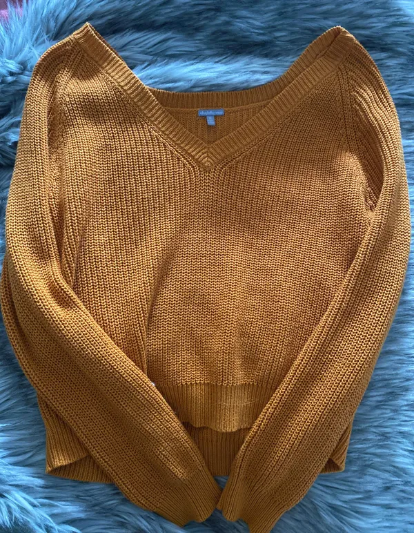orange knit sweater Size M - Image 2