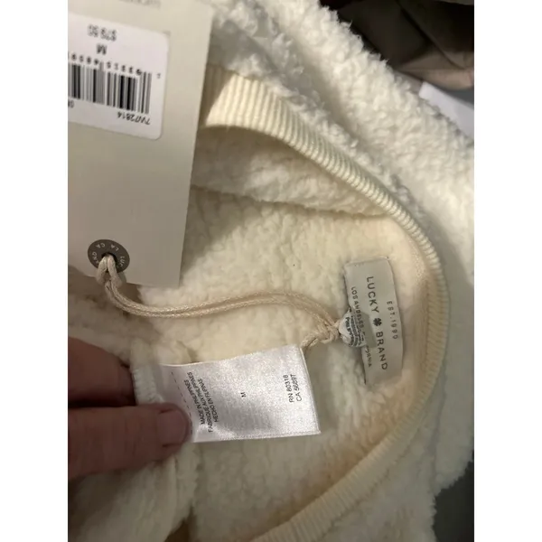 Lucky Brand Cream Fleece Sherpa Top NWT SZ Med Long Sleeves Minimalist Lagenlook - Image 8