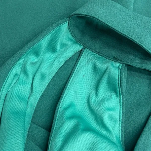Lulus Belestina Teal Green Cutout Mock Neck Maxi Dress size Small - Image 6