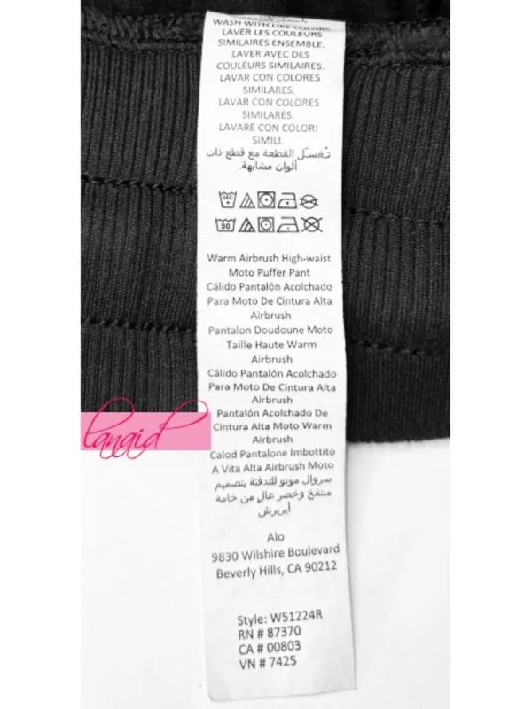 Alo Winter Warm High-Waist Moto Puffer Pant Black Brushed Hi-Rise Quilted Jogger - Image 10