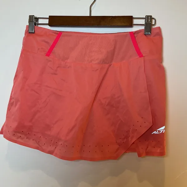 Altra Running Skort Coral Pink Built-in Liner Zipper Pocket Size S - Image 3