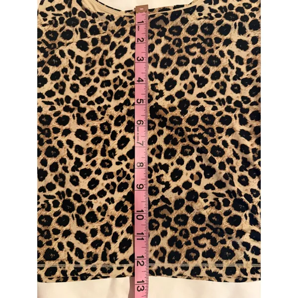 SUUKSESS Womens Leopard Print Tank Top Brown Black Animal Scoop Neck XS‎ - Image 4