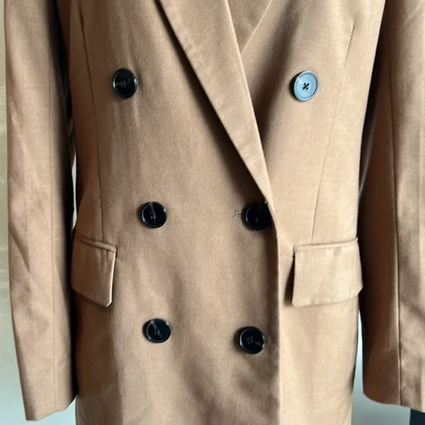 Zara Brown Tan Double Breasted Oversized 90s minimalist Blazer - Image 13