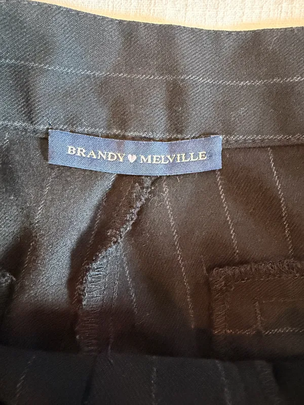 Brandy Melville Black Pinstripe Tailored Shorts Trouser Style - Image 3