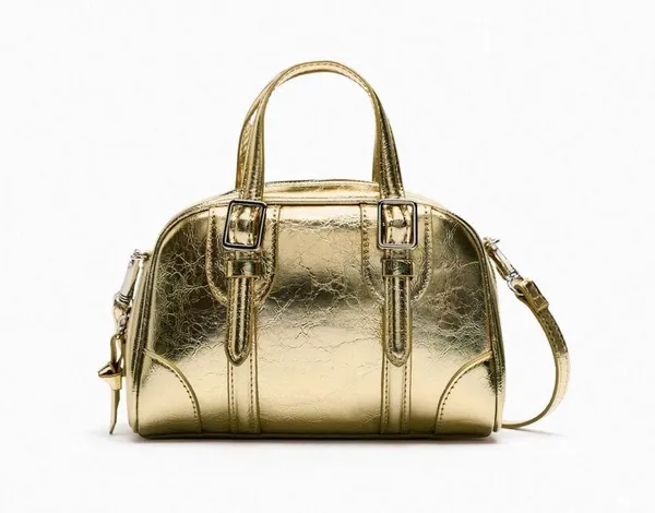 ZARA Buckled Gold Purse - Image 2