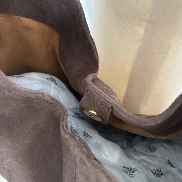 American leather Co Brown Suede Tote Bag - Image 3