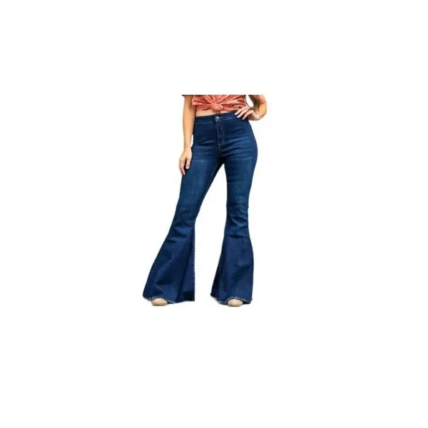 Lucky + Blessed Extreme Flare Dark Wash Jeans L18074-DW Stretch Size 8 - Image 2