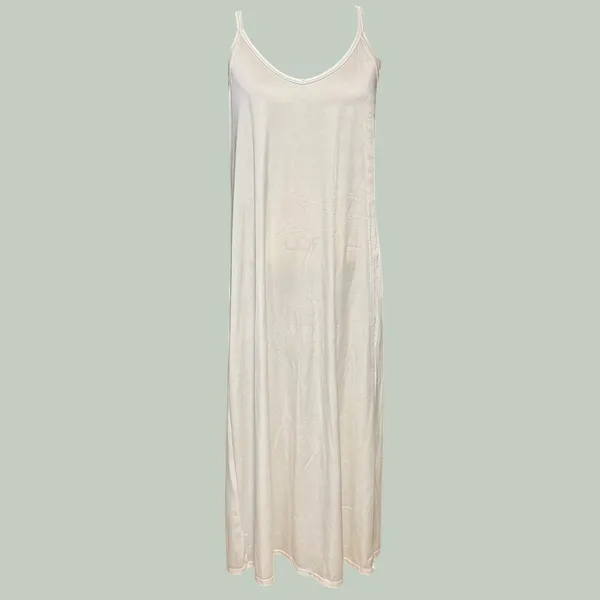 Vanity Fair‎ M/L 38 Slip Dress White Minimalist Bridal Coquette Sleep Loungewear - Image 2
