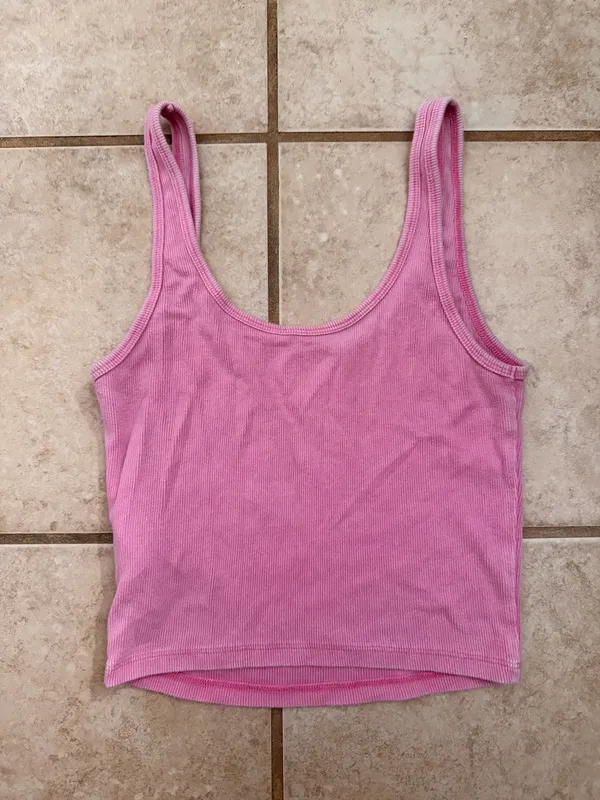 Hollister Pink Ribbed Tank Top - Image 3