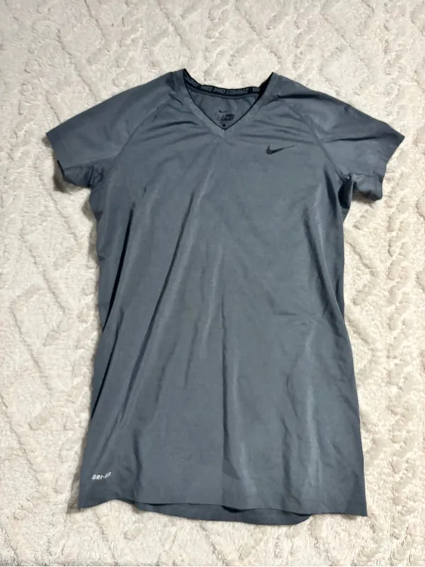 Large Nike combat grey vneck short sleeve - Image 2
