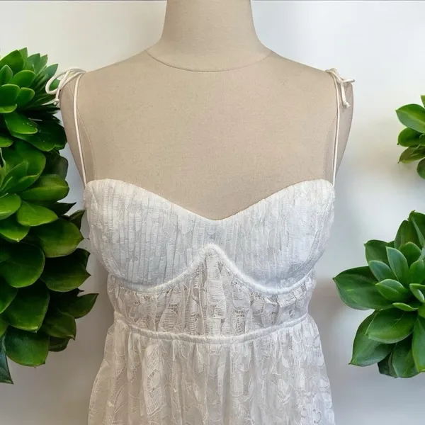 For Love & Lemons Lorena Lace Bodysuit Maxi Dress Bridal Coquette Size Small NWT - Image 4