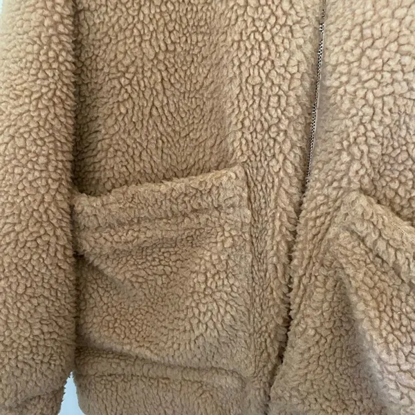 I AM GIA Teddy Jacket XS Camel Sherpa Zip Streetwear Coat Women - Image 2