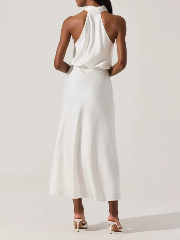 ASTR the Label Jelyn Satin Midi Dress | Ivory | L | NWT - Image 3