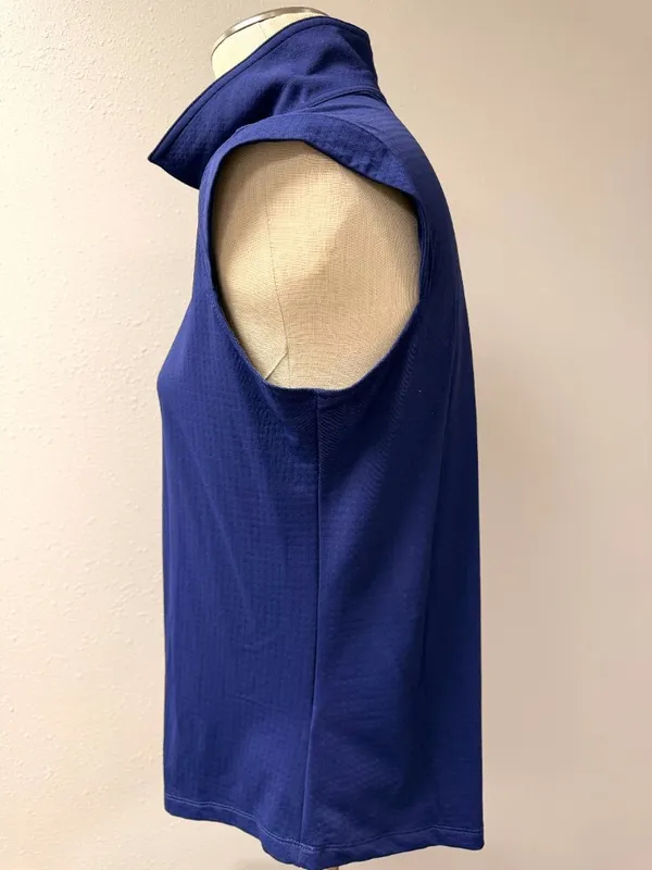 IBKUL Sleeveless Zip Polo Tank Blue Size L - Image 4