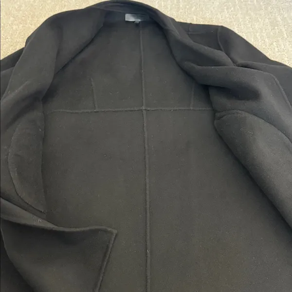 Rag & Bone Wool Blend Sven Reversible Coat black tie waist collared pea coat - Image 8