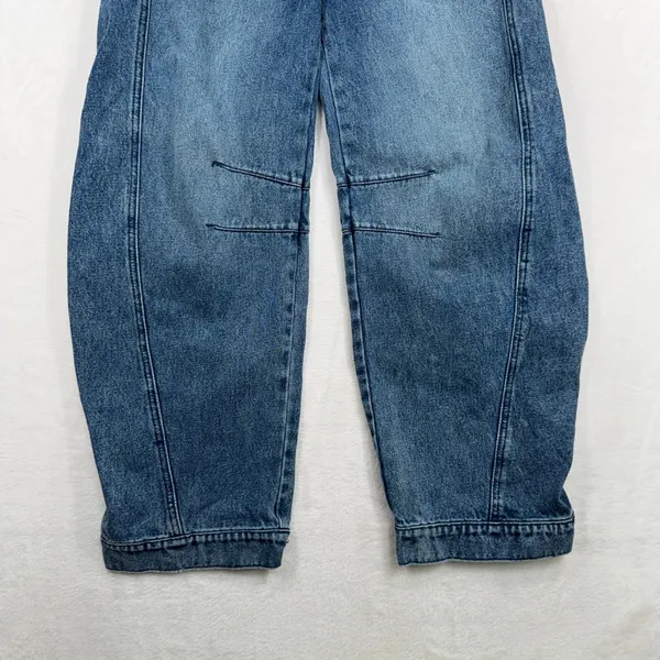 BDG 24 Elise Barrel Jean Blue High Rise Balloon Horseshoe Leg Slouchy Relaxed - Image 9