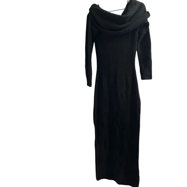 NWT SKIMS Cozy Knit Off the Shoulder Dress XL Onyx - Image 6