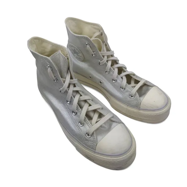 Converse Shoes Womens 9 CTAS Lift Platform‎ Metallic Silver Sneakers 571082C - Image 2