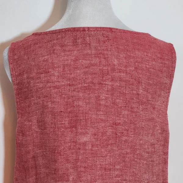 Flax Red Sleeveless Linen Top Size Small Red Linen Blouse - Image 5