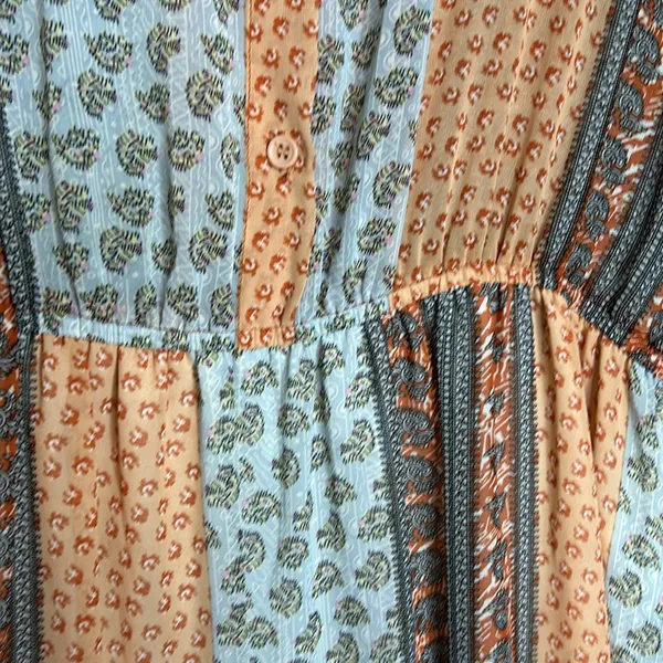 Molly Bracken Patchwork Maxi Dress Size L maxi multicolor sleeveless - Image 5