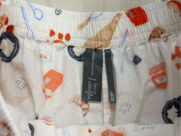 ANTHROPOLOGIE breakfast printed lounge sleep boxer shorts L - Image 3