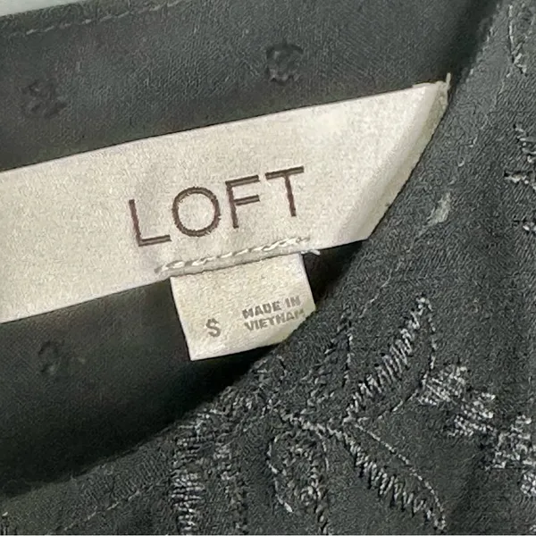 Loft Black Swiss Dot Lace Blouse Size Small - Image 7