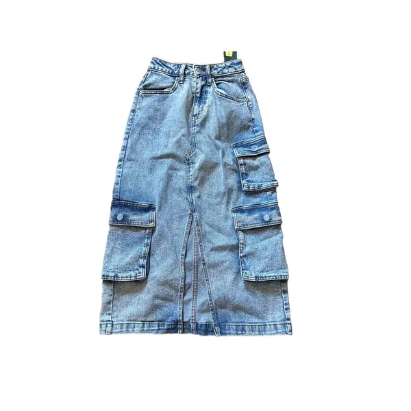 Women's Wild Fable Denim Midi Cargo Skirt Medium‎ Denim Wash Size XXS - Image 6