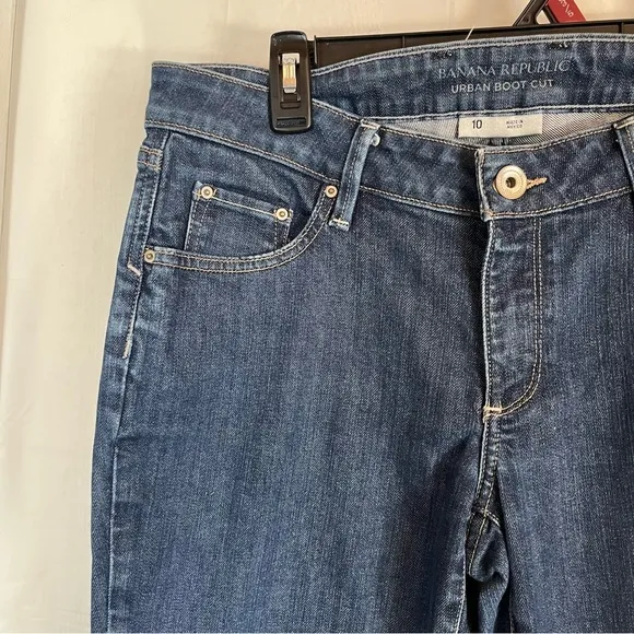 Banana Republic‎ Urban Bootcut Jeans Designer Blue Womens Size 10 Casual Denim - Image 7