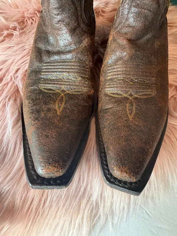 J.B. Dillon Western Leather Cowboy Boots Brown Size 7 - Image 6