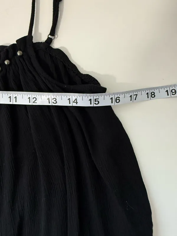 Maurices Studded Gauzy Swing Tank Top Solid Black Cami Boho - Image 7
