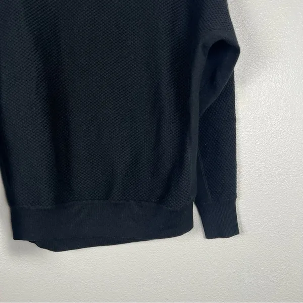 Athleta Waffle Knit Sweater Black Sz‎ S - Image 4