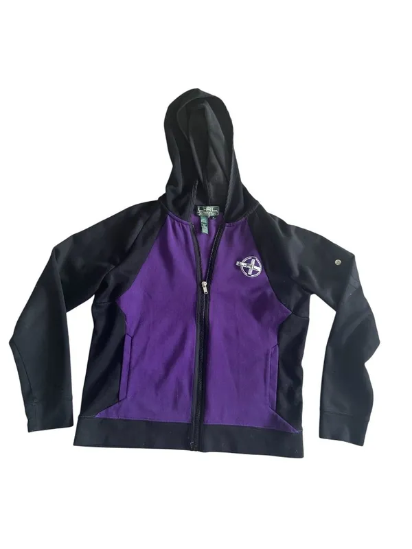 RALPH LAUREN Active LRL Purple Black Hoodie Sweatshirt Size M - Image 8