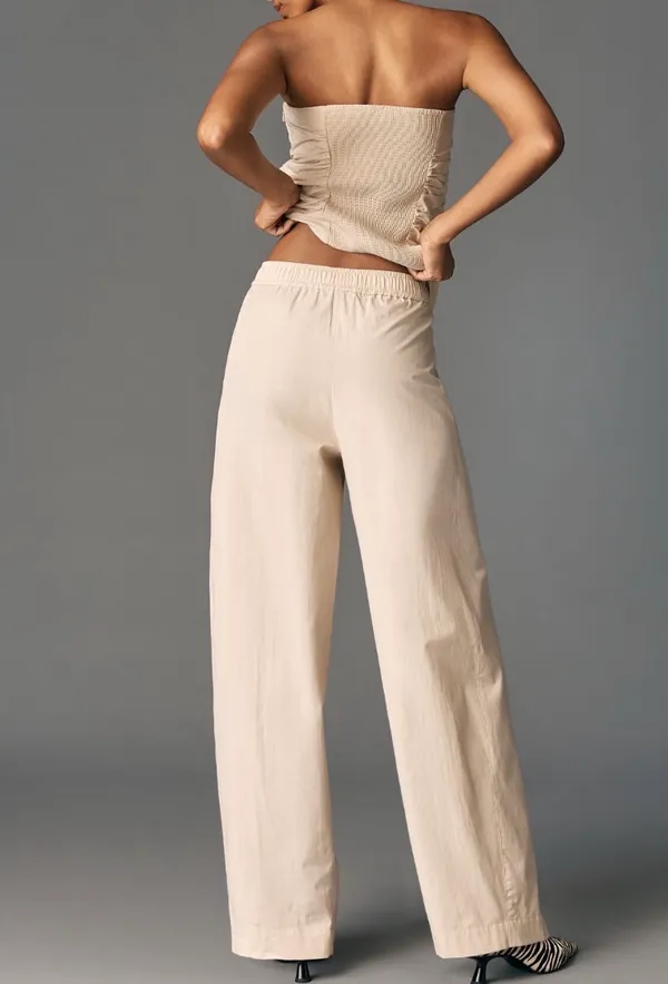 Anthropologie Maeve Poplin Sporty Pull-On Trousers, Size S - Image 5