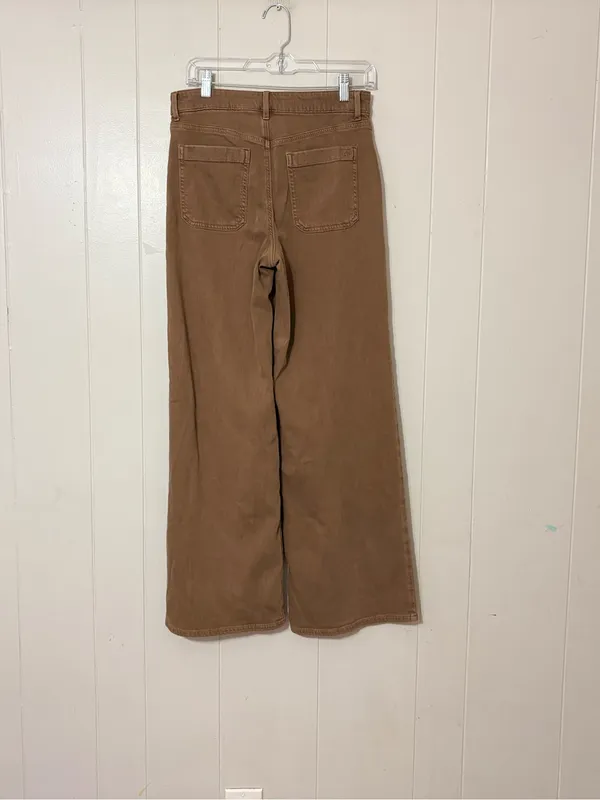 American Eagle Super High Rise Baggy Wide Leg Jeans Brown Size 2 Stretch - Image 5