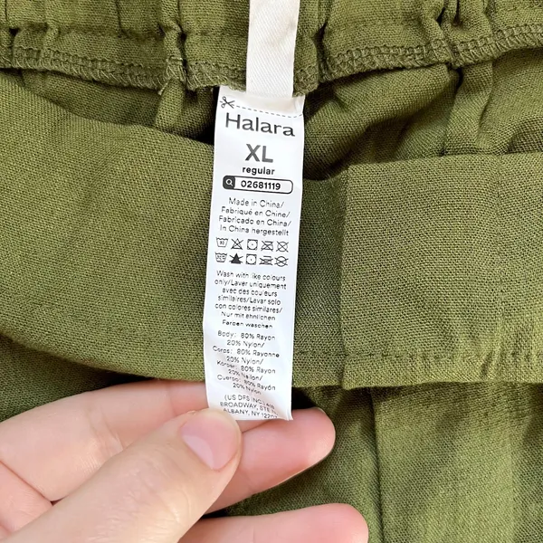 NWT Halara High Waisted Wide Leg Flowy Solid Palazzo Casual Linen-Feel Pants XL - Image 6
