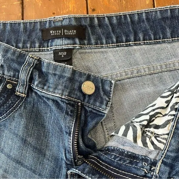 White House Black Market Nior Bermuda Blue Jean Shorts - Image 4