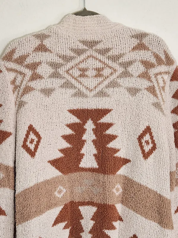 Altar'd State Cream and Brown Western Aztec Cardigan Sweater Size Medium - Image 5