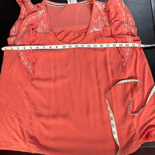 Knox Rose Coral Blouse with Ruffle Sleeves like new - Image 8