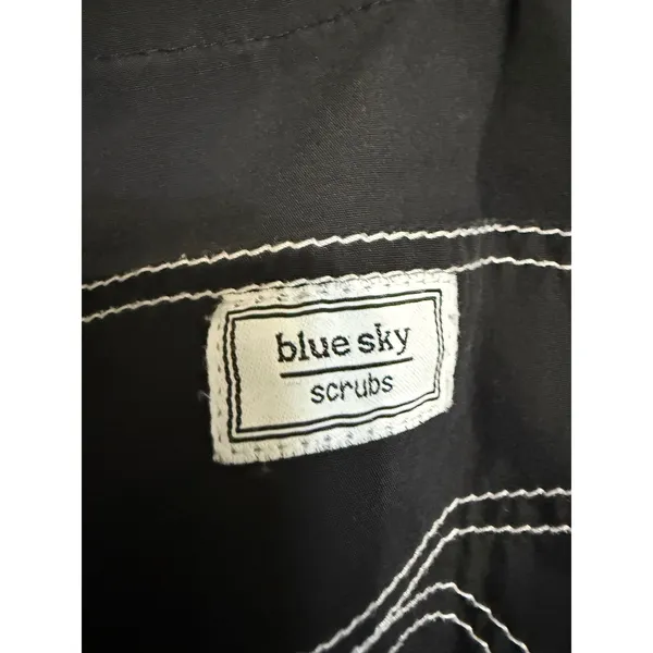 Blue Sky Scrubs Black Drawstring Medical Pants XXS‎ Contrast Stitch Made in USA - Image 4