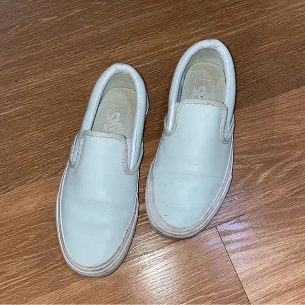 Vans off the wall lo mint green slip on shoes white sneakers womens - Image 2